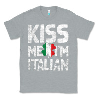 Heather Grey Kiss Me I'm Italian Classic Tee - ArtChic