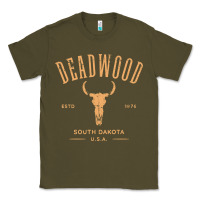 Deadwood South Dakota Usa Vintage Distressed Style Design Long Sleeve Classic Tee | Teevron