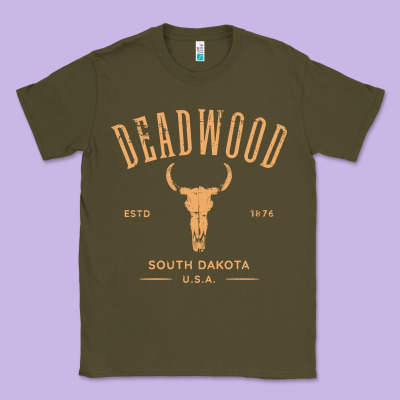 Deadwood South Dakota Usa Vintage Distressed Style Design Long Sleeve Classic Tee Designed By Studioelite
