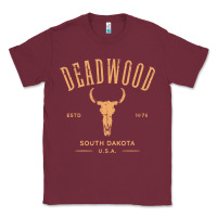 Burgundy deadwood south dakota usa vintage distressed style design long sleeve Classic Tee - StudioElite
