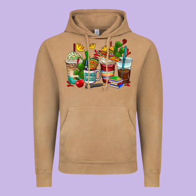 Spanish Teacher Coffee Cups Vintage Hoodie Designed By Adodesignshop