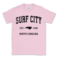 Surf City North Carolina Nc Vintage Sports Design Black Prin Classic Tee | Teevron