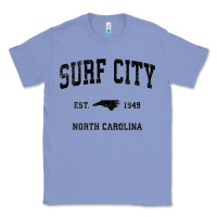 Colony Blue Surf City North Carolina Nc Vintage Sports Design Black Prin Classic Tee - StudioElite