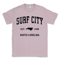 Lilac Surf City North Carolina Nc Vintage Sports Design Black Prin Classic Tee - StudioElite