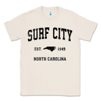 Natural Surf City North Carolina Nc Vintage Sports Design Black Prin Classic Tee - StudioElite