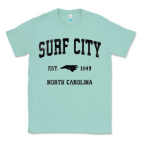 Seafoam Surf City North Carolina Nc Vintage Sports Design Black Prin Classic Tee - StudioElite