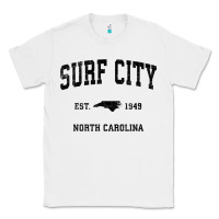 White Surf City North Carolina Nc Vintage Sports Design Black Prin Classic Tee - StudioElite