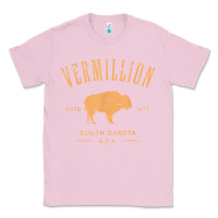 Bubblegum Pink vermillion south dakota bison distressed design t shirt Classic Tee - StudioElite