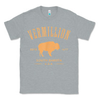Heather Grey vermillion south dakota bison distressed design t shirt Classic Tee - StudioElite