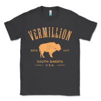 Smoke vermillion south dakota bison distressed design t shirt Classic Tee - StudioElite