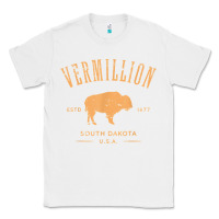 White vermillion south dakota bison distressed design t shirt Classic Tee - StudioElite