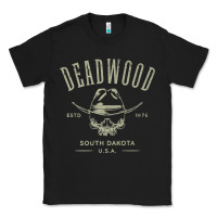 Black deadwood south dakota usa distressed skull design souvenir premium t s Classic Tee - StudioElite