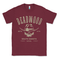 Burgundy deadwood south dakota usa distressed skull design souvenir premium t s Classic Tee - StudioElite