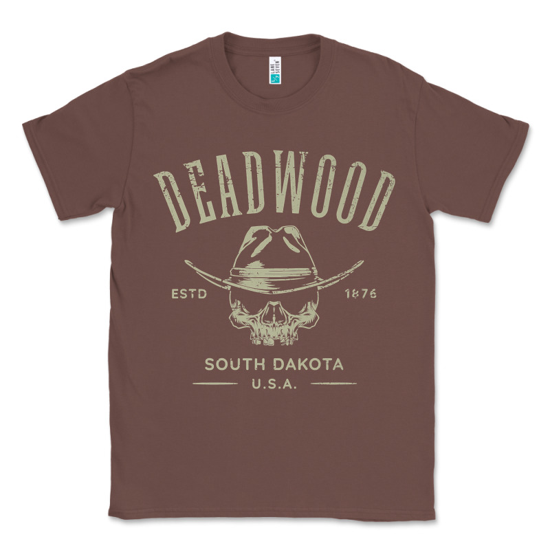 Deadwood South Dakota Usa Distressed Skull Design Souvenir Premium T S Classic Tee by StudioElite | Teevron