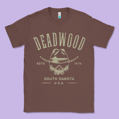 Deadwood South Dakota Usa Distressed Skull Design Souvenir Premium T S Classic Tee Designed By Studioelite