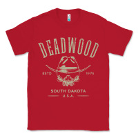 Red deadwood south dakota usa distressed skull design souvenir premium t s Classic Tee - StudioElite