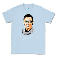 Dusty Blue rbg ruth bader ginsburg feminist t shirt   signature art Classic Tee - StudioElite