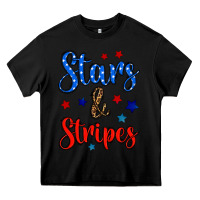Black stars & stripes Heavy Core Tee - BundleAndBundleShop