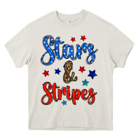 Cream stars & stripes Heavy Core Tee - BundleAndBundleShop