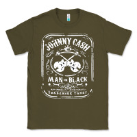 Army Green johnny cash man in black Classic Tee - StudioElite