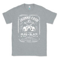 Heather Grey johnny cash man in black Classic Tee - StudioElite
