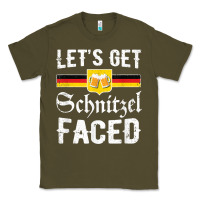 Army Green lets get schnitzel faced men women vintage oktoberfest t shirt Classic Tee - StudioElite
