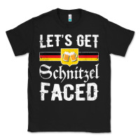 Black lets get schnitzel faced men women vintage oktoberfest t shirt Classic Tee - StudioElite