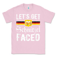 Bubblegum Pink lets get schnitzel faced men women vintage oktoberfest t shirt Classic Tee - StudioElite