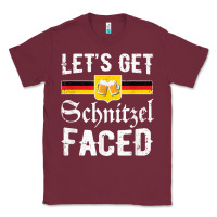 Burgundy lets get schnitzel faced men women vintage oktoberfest t shirt Classic Tee - StudioElite