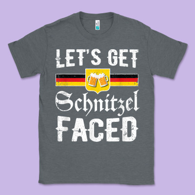 Lets Get Schnitzel Faced Men Women Vintage Oktoberfest T Shirt Classic Tee Designed By Studioelite