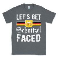 Charcoal Heather lets get schnitzel faced men women vintage oktoberfest t shirt Classic Tee - StudioElite