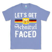 Colony Blue lets get schnitzel faced men women vintage oktoberfest t shirt Classic Tee - StudioElite
