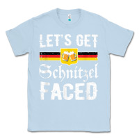 Dusty Blue lets get schnitzel faced men women vintage oktoberfest t shirt Classic Tee - StudioElite