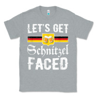 Heather Grey lets get schnitzel faced men women vintage oktoberfest t shirt Classic Tee - StudioElite