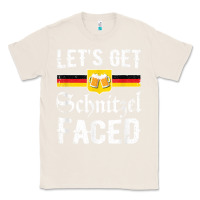 Natural lets get schnitzel faced men women vintage oktoberfest t shirt Classic Tee - StudioElite