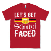Red lets get schnitzel faced men women vintage oktoberfest t shirt Classic Tee - StudioElite