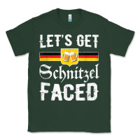 Sports Green lets get schnitzel faced men women vintage oktoberfest t shirt Classic Tee - StudioElite