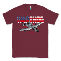 Burgundy Military Airplane A-10 Warthog American Flag Classic Tee - StudioElite