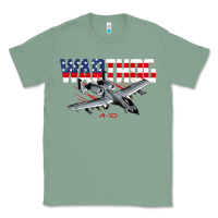 Sage Military Airplane A-10 Warthog American Flag Classic Tee - StudioElite