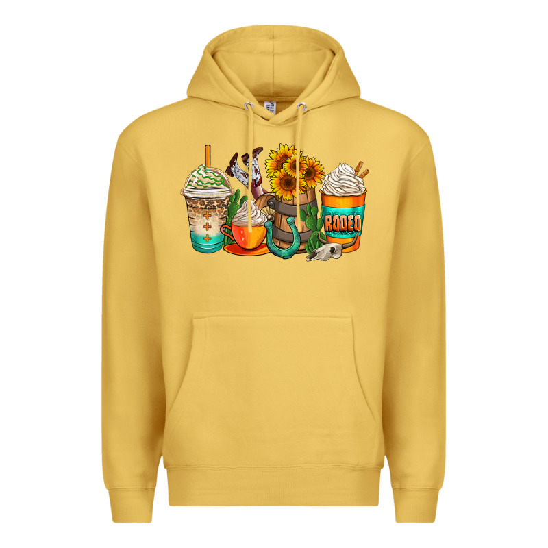 Rodeo Coffee Cups Premium Hoodie by AdoDesignShop | Teevron