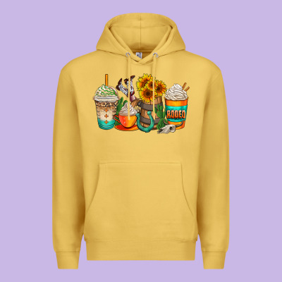 Rodeo Coffee Cups Premium Hoodie Designed By Adodesignshop