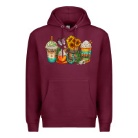 Burgundy rodeo coffee cups Premium Hoodie - AdoDesignShop