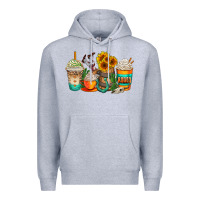 Heather Grey rodeo coffee cups Premium Hoodie - AdoDesignShop