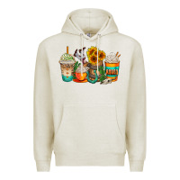 Oatmeal Heather rodeo coffee cups Premium Hoodie - AdoDesignShop