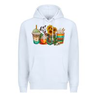 White rodeo coffee cups Premium Hoodie - AdoDesignShop