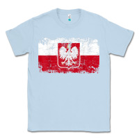 Dusty Blue poland polska flag vintage  men women kids  poland t shirt Classic Tee - StudioElite
