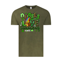 Vintage Olive nurses love shenanigans st patricks day Vintage Tee - Artiststas