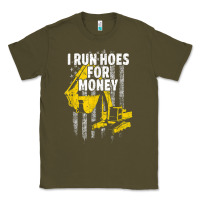 Heavy Equipment Operator I Run Hoes For Money Usa Flag T Shirt Classic Tee | Teevron