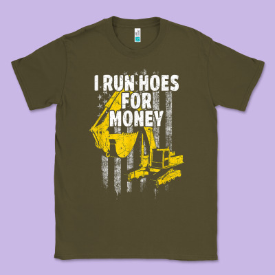Heavy Equipment Operator I Run Hoes For Money Usa Flag T Shirt Classic Tee Designed By Studioelite