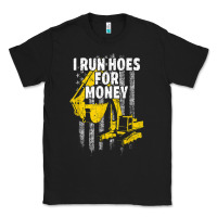 Black heavy equipment operator i run hoes for money usa flag t shirt Classic Tee - StudioElite